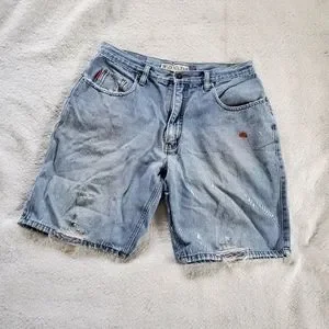 Bugle Boy Shorts Bugle Boy 75 Distressed Denim Shorts Sz 34